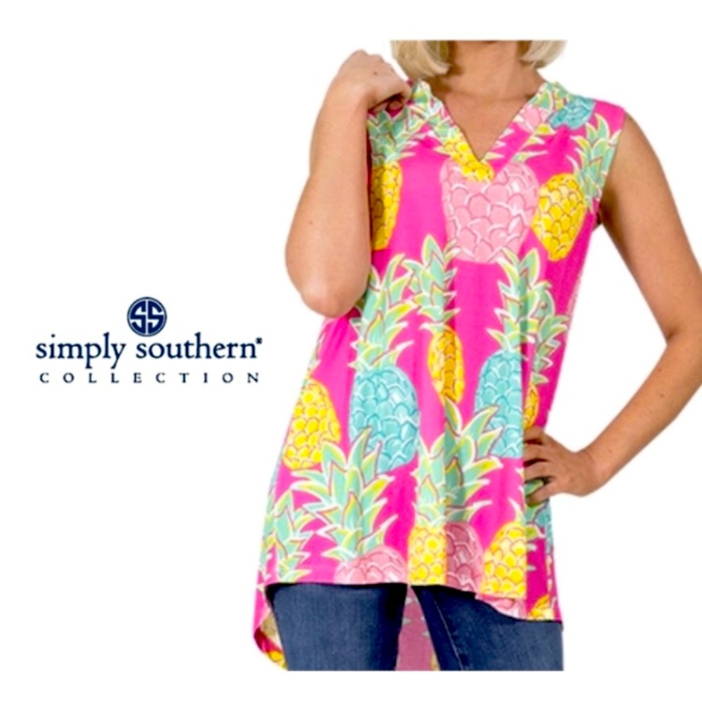 NWT Simply Southern Charleston Pineapple Tank M